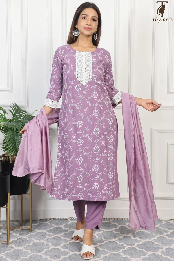 Lavender_Kurta_Bottom_Dupatta_Set_For_Women