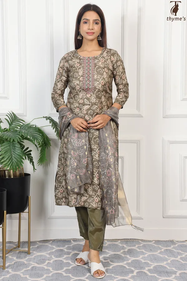 Mehandi_Color_Kurta_Set_For_Women