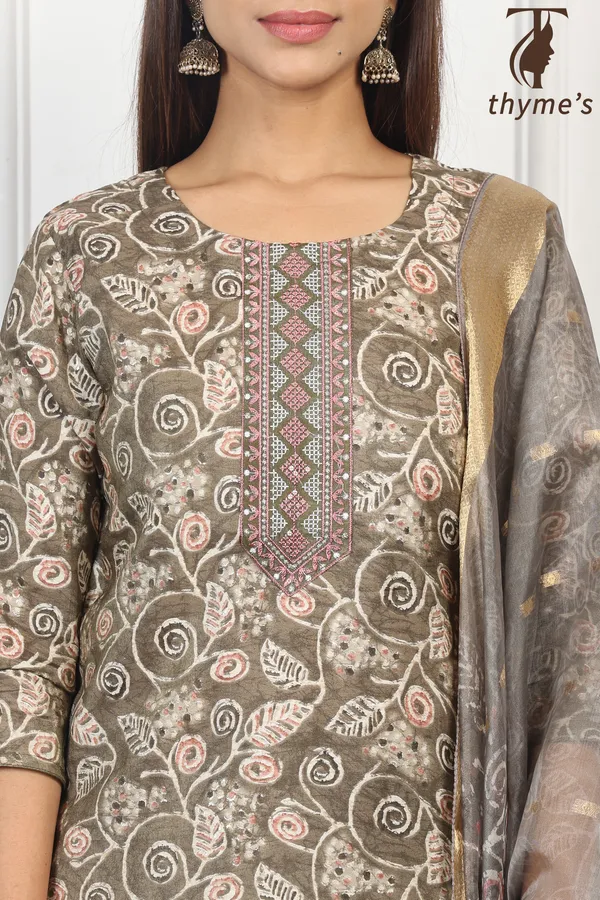 Mehandi_Color_Kurta_Set_For_Women