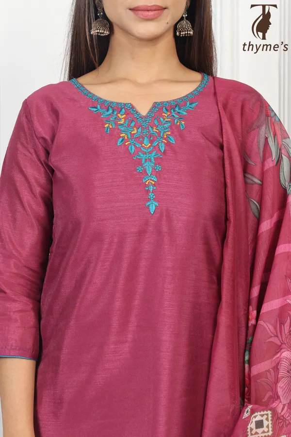Maroon_3_Pcs_Kurta_Set_For_Women
