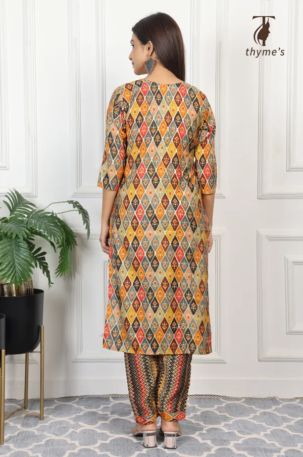 Multicolor_Kurti_&_Pant_Set_for_women