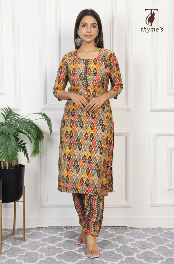 Multicolor_Kurti_&_Pant_Set_for_women