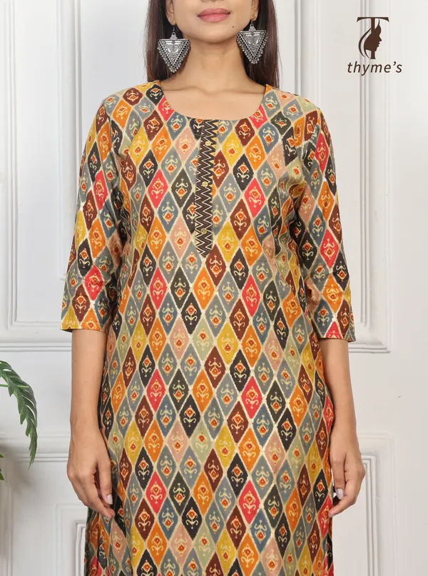 Multicolor_Kurti_&_Pant_Set_for_women