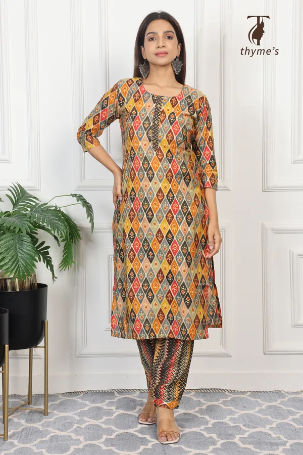 Multicolor_Kurti_&_Pant_Set_for_women