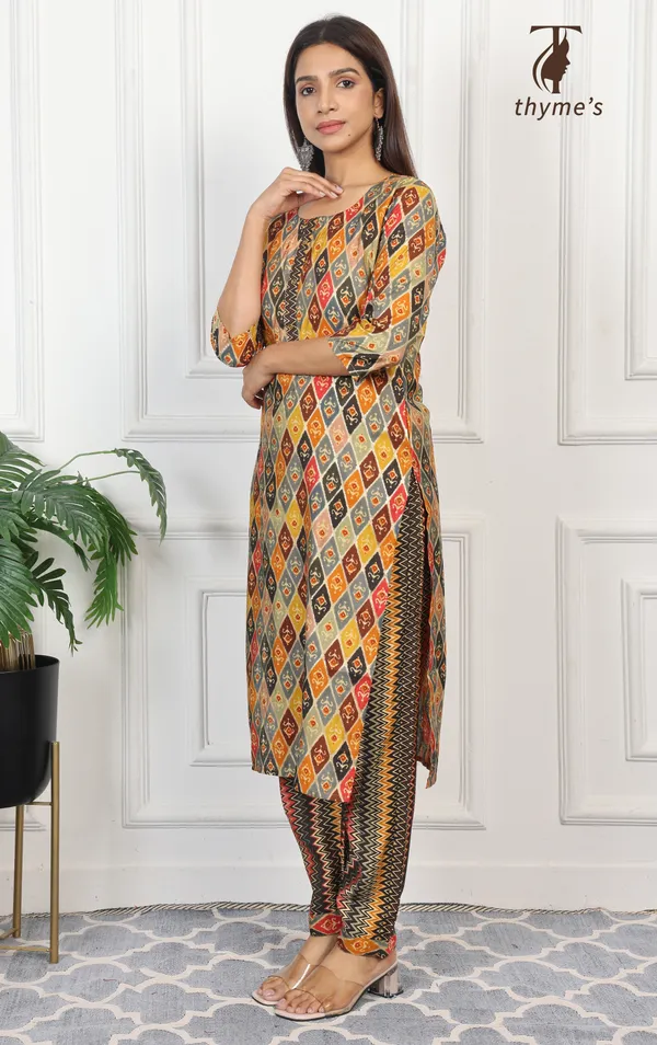 Multicolor_Kurti_&_Pant_Set_for_women