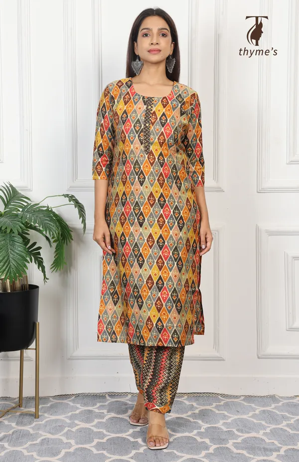 Multicolor_Kurti_&_Pant_Set_for_women