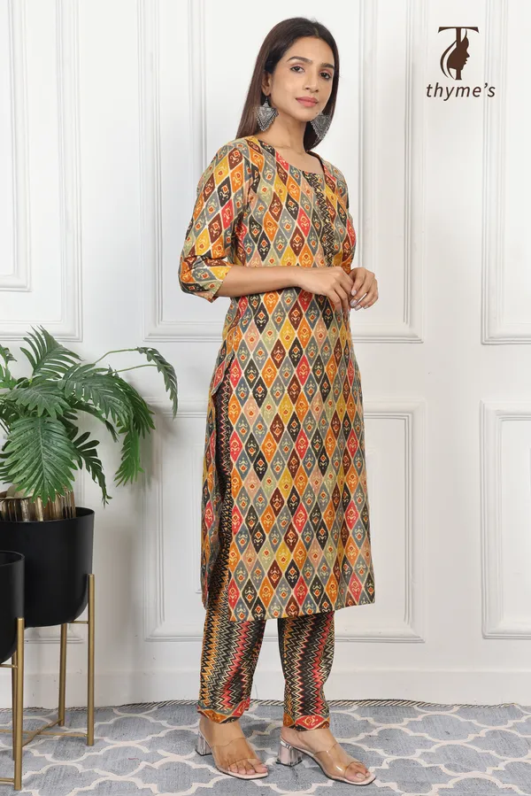 Multicolor_Kurti_&_Pant_Set_for_women