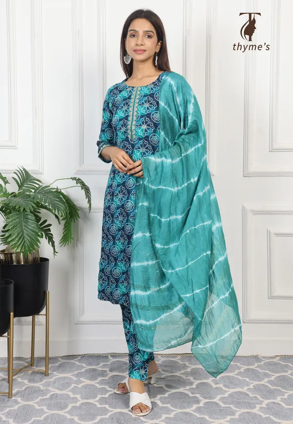 Blue_Rayon_Kurta_Bottom_Dupatta_Set_For_Women