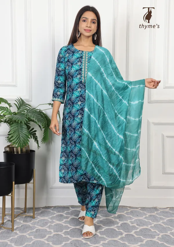 Blue_Rayon_Kurta_Bottom_Dupatta_Set_For_Women