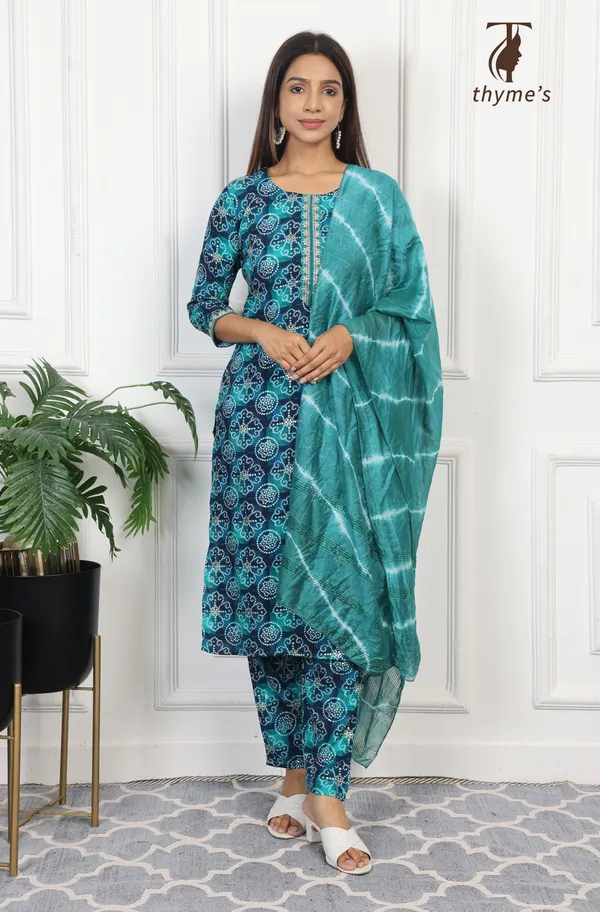 Blue_Rayon_Kurta_Bottom_Dupatta_Set_For_Women