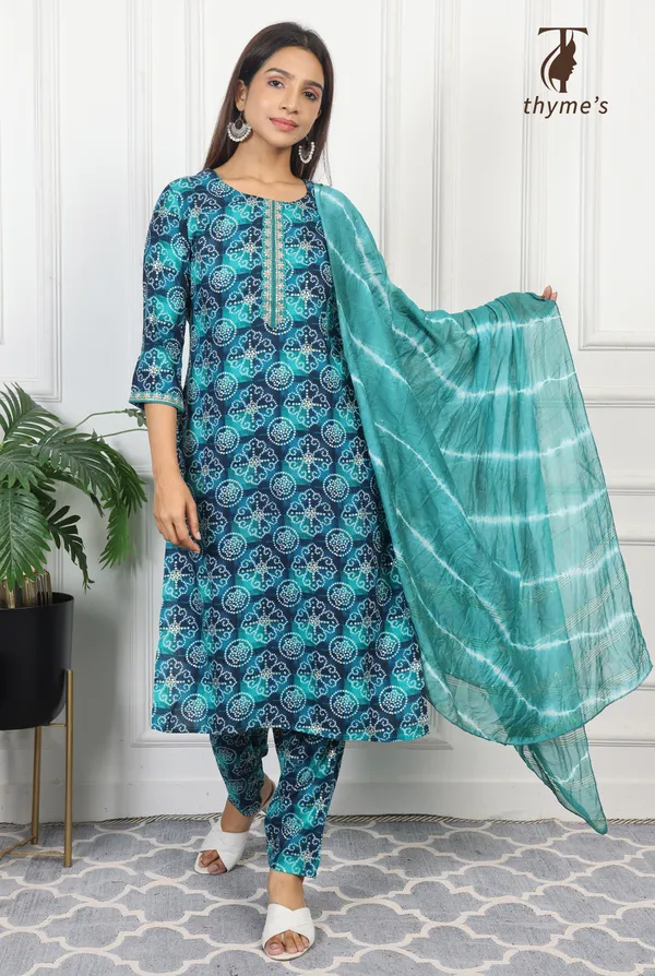 Blue_Rayon_Kurta_Bottom_Dupatta_Set_For_Women