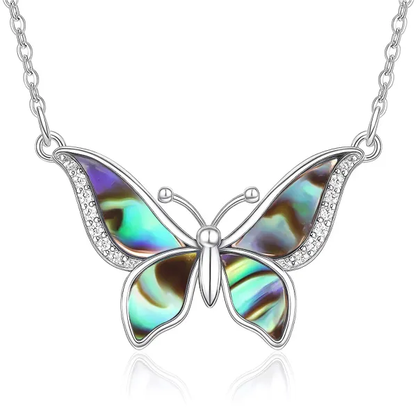 925_Sterling_Silver_Butterfly_Pendant_Necklace_For_Women