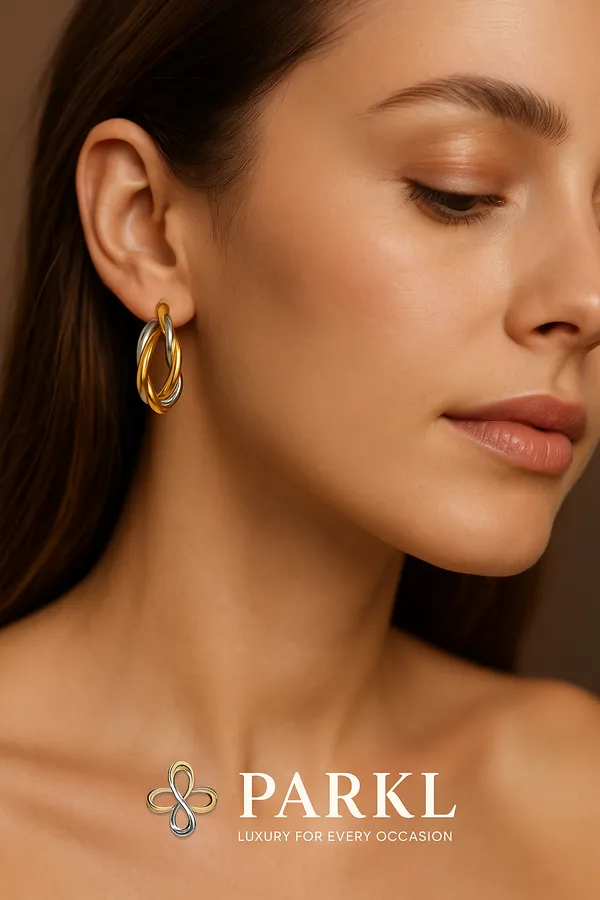 925_Sterling_Silver_Two-Tone_Twisted_Hoop_Earrings_For_Women