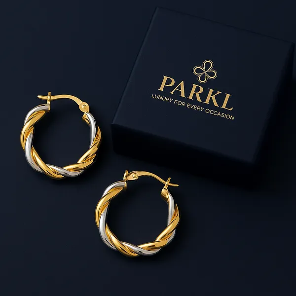 925_Sterling_Silver_Two-Tone_Twisted_Hoop_Earrings_For_Women