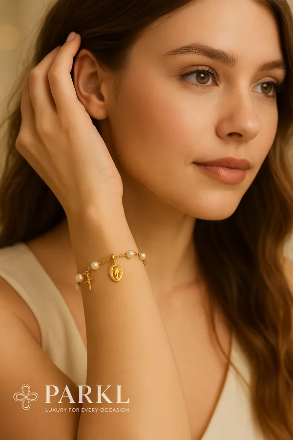 925_Sterling_Silver_Gold_Fun_Chunky_Bracelet__For_Women