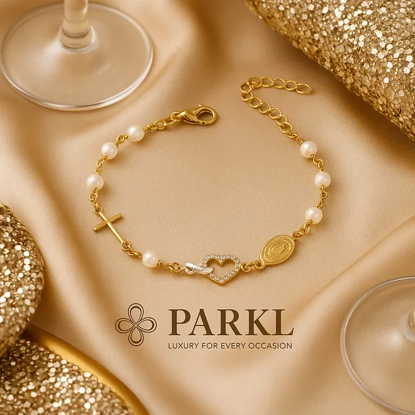 925_Sterling_Silver_Gold_Fun_Chunky_Bracelet__For_Women