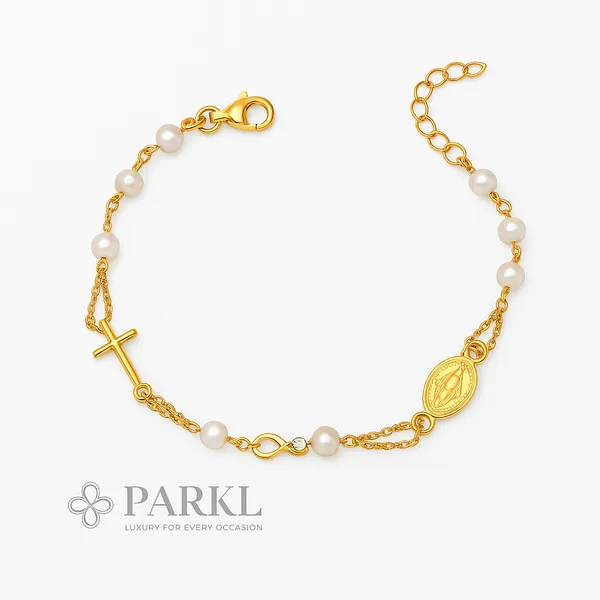 925_Sterling_Silver_Gold_Fun_Chunky_Bracelet__For_Women