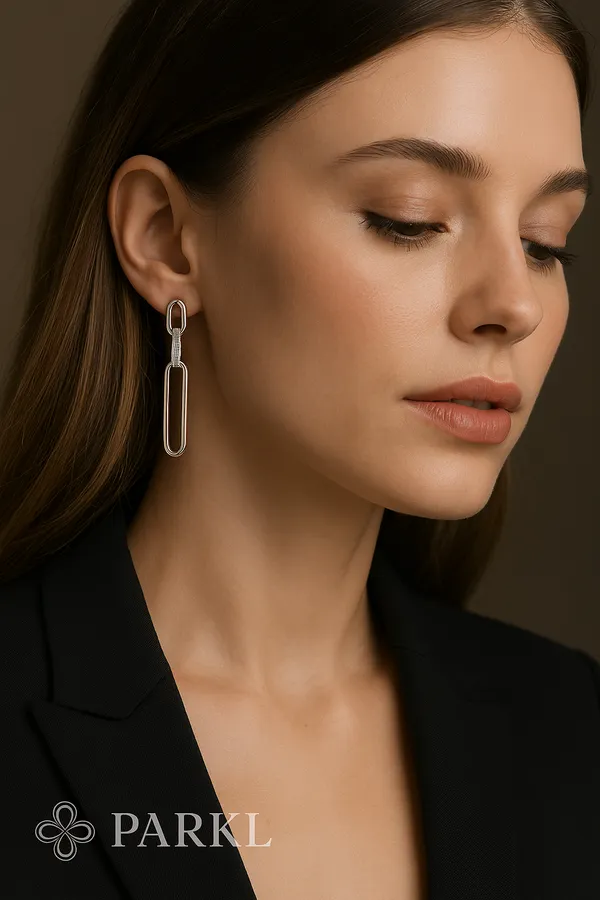 925_Sterling_Silver__Chain_Link_Drop_Earrings_For_Women