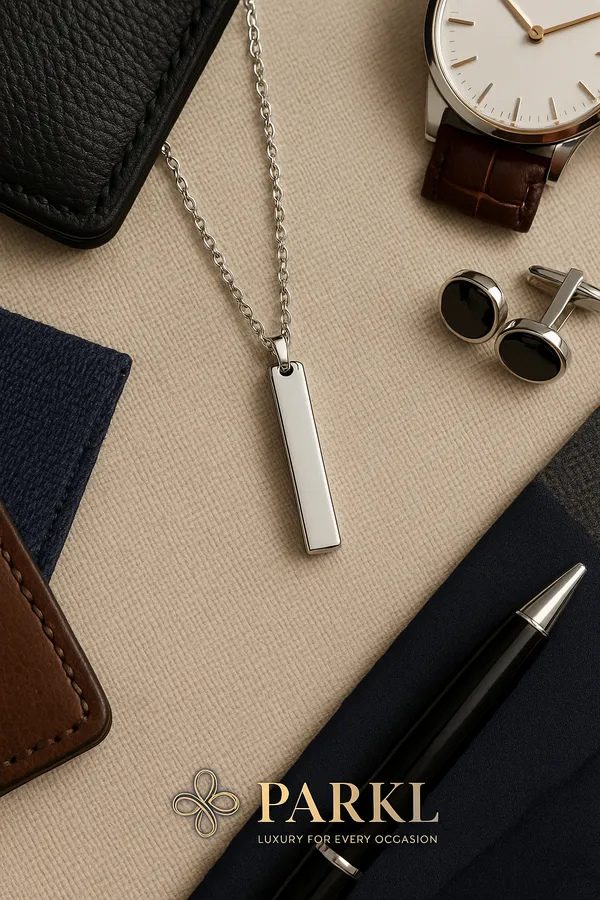 925_Sterling_Silver_Vertical_Bar_Pendant_For_Men