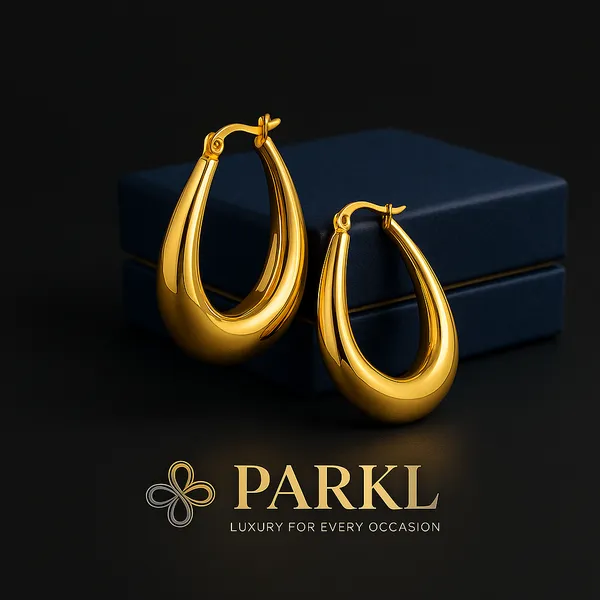 925_Sterling_Silver_Gold_Oval_Hoop_Earrings_For_Women