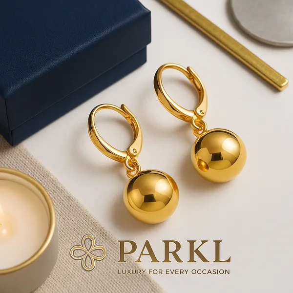 925_Sterling_Silver_Gold-Plated_Ball_Drop_Hoop_Earrings_For_Women
