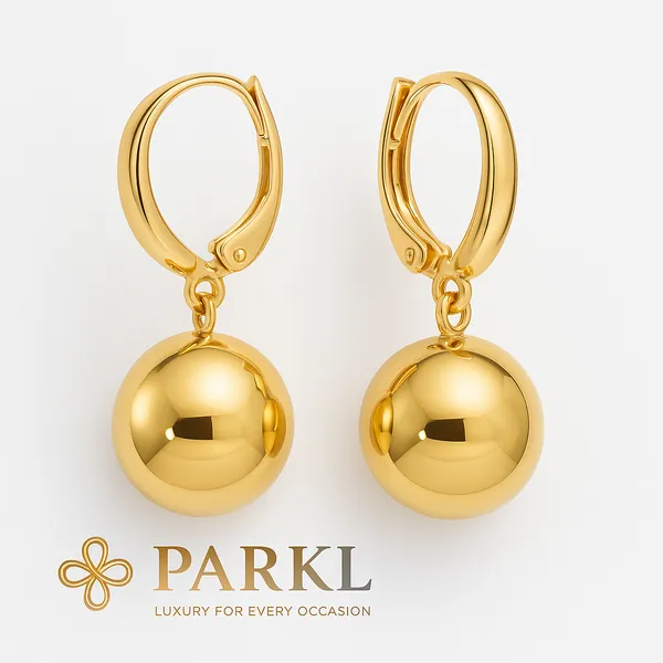 925_Sterling_Silver_Gold-Plated_Ball_Drop_Hoop_Earrings_For_Women