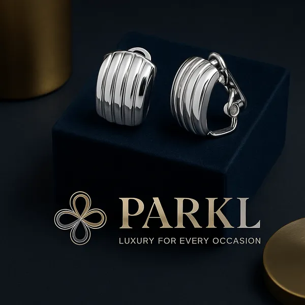925_Sterling_Silver_Striped_Curved_Clip-On_Earrings_For_Women
