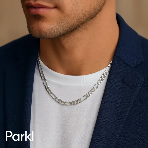 925_Sterling_Silver_Figaro_Chain_Necklace_For_Men
