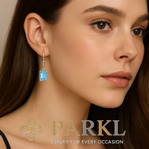 925_Sterling_Silver_Blue_Topaz_Emerald-Cut_Drop_Earrings_For_Women