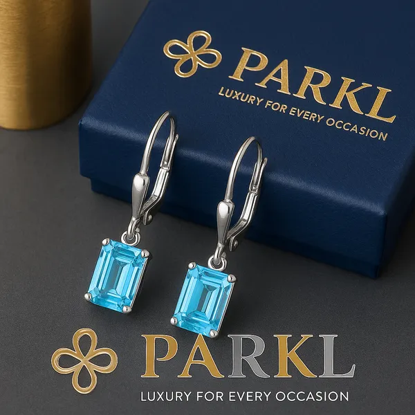 925_Sterling_Silver_Blue_Topaz_Emerald-Cut_Drop_Earrings_For_Women
