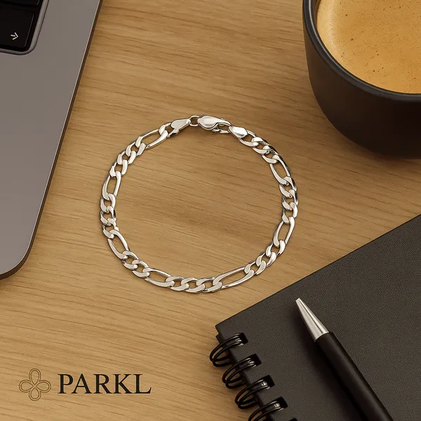 925_Sterling_Silver_Figaro_Bracelet_For_Men