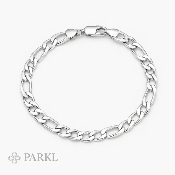 925_Sterling_Silver_Figaro_Bracelet_For_Men