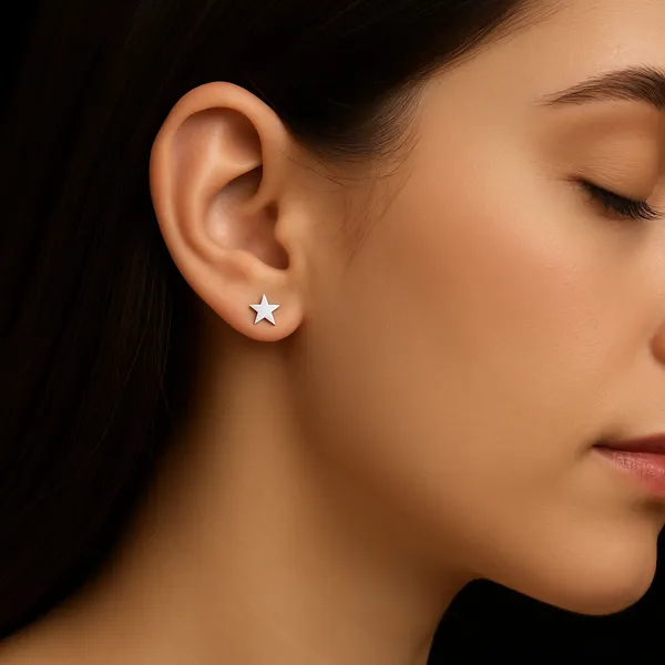 925_Sterling_Silver_Heart_&_Star_Stud_Earrings_Set_For_Women