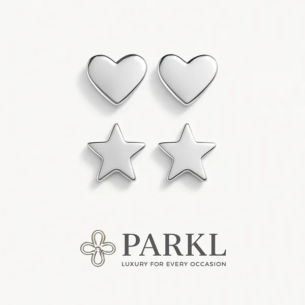 925_Sterling_Silver_Heart_&_Star_Stud_Earrings_Set_For_Women