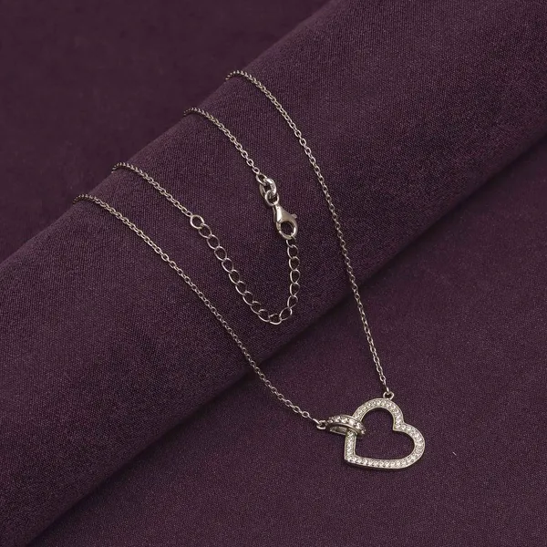 925_Sterling_Silver_Intertwined_Heart_Pendant_Necklace_for_Women