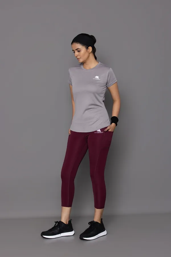 Marron_Polyester_Casual_Leggings_For_Women
