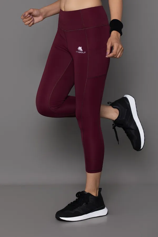 Marron_Polyester_Casual_Leggings_For_Women