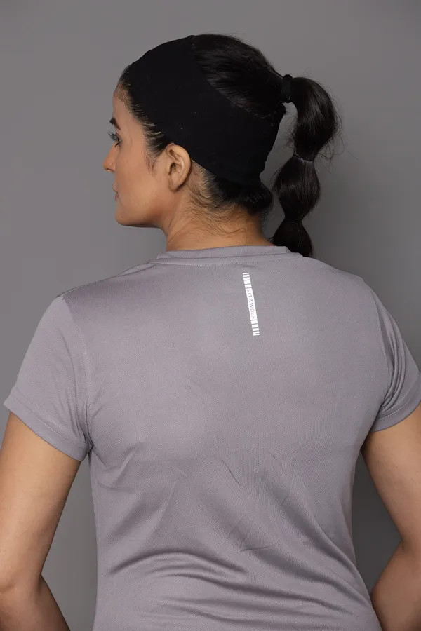 Grey_Polyester_Casual_T-Shirt_For_Women