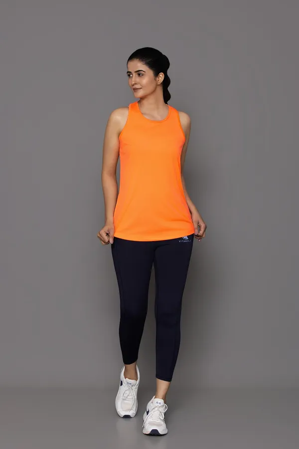 Neon_Orange_Polyester_Casual_Tank_Top_For_Women