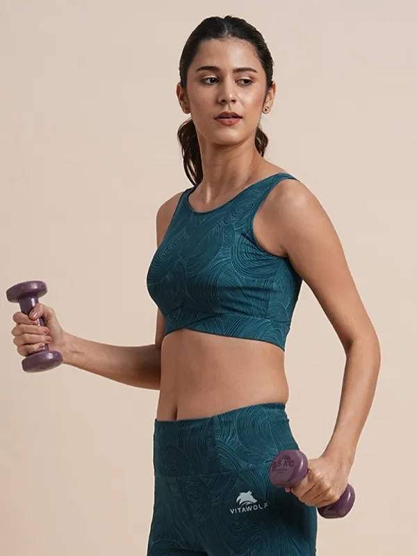 Teal_Polyester_Casual_Sports_Bra_For_Women