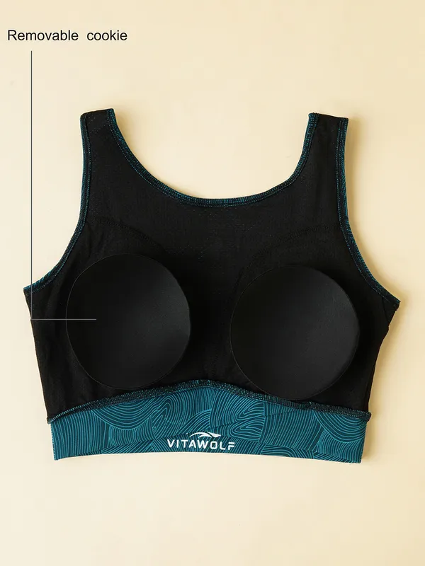 Teal_Polyester_Casual_Sports_Bra_For_Women