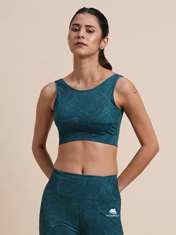 Teal_Polyester_Casual_Sports_Bra_For_Women