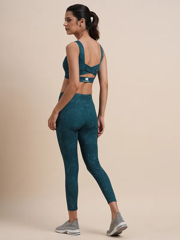Teal_Polyester_Casual_Sports_Bra_For_Women