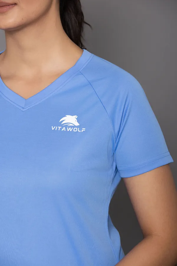 Light_Blue_Polyester_Casual_T-Shirt_For_Women