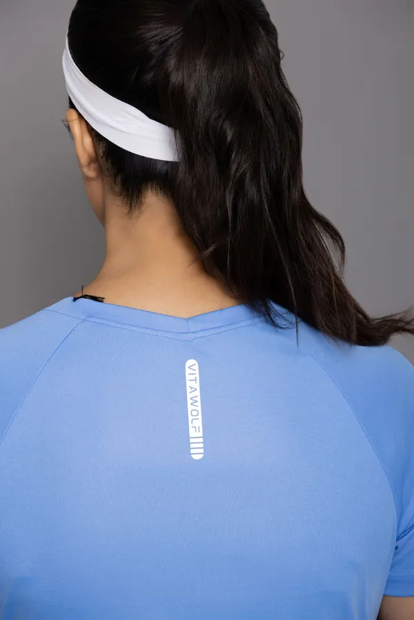 Light_Blue_Polyester_Casual_T-Shirt_For_Women