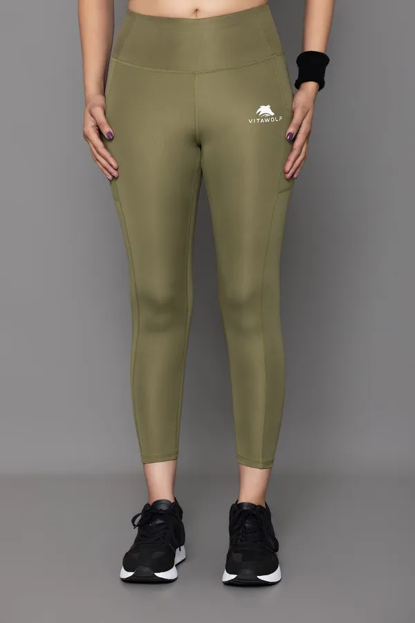 Olive_Polyester_Casual_Leggings_For_Women
