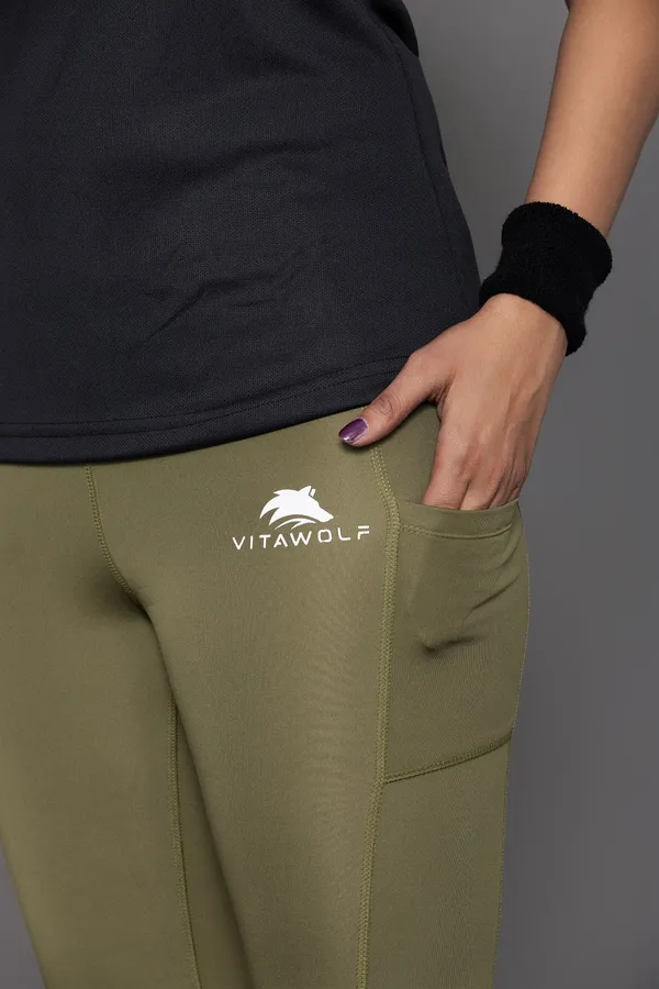 Olive_Polyester_Casual_Leggings_For_Women