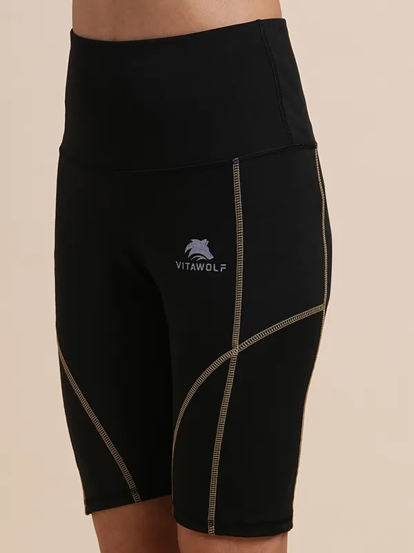 Black_Polyester_Casual_Shorts_For_Women