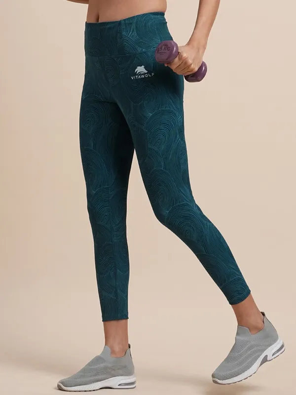 Teal_Polyester_Casual_Leggings_For_Women