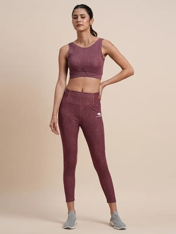 Palevioletred_Polyester_Casual_Sports_Bra_For_Women